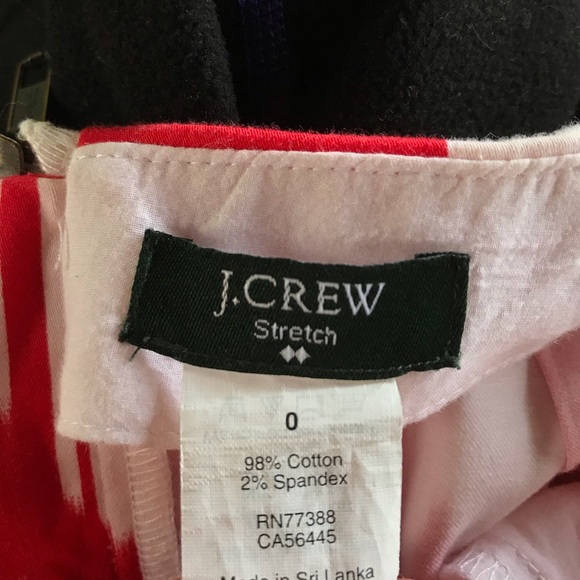 J. Crew Red/White Print Skirt - Picture 3 of 3